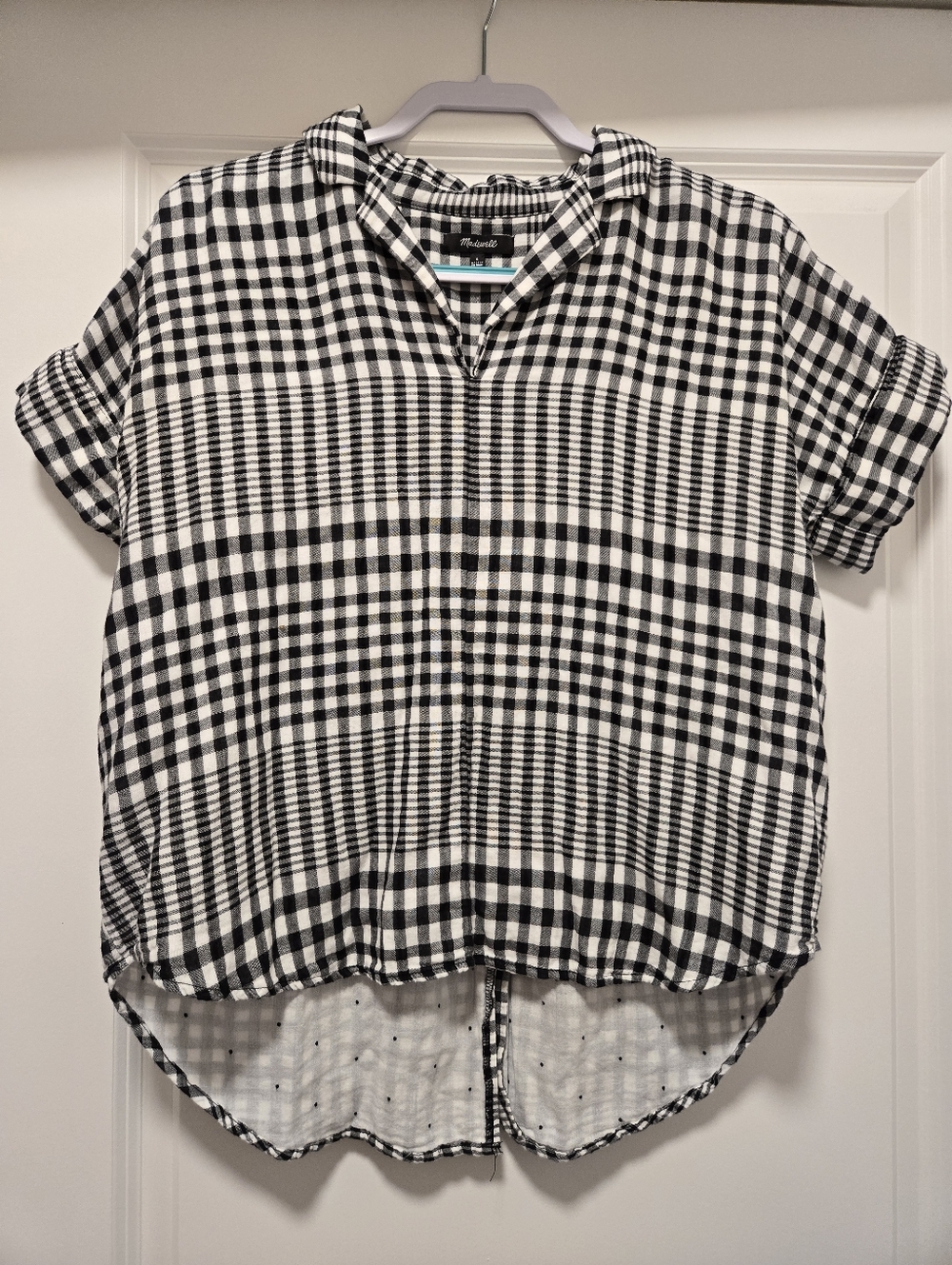 Madewell Double-Faced Gingham Plaid Top - Size S